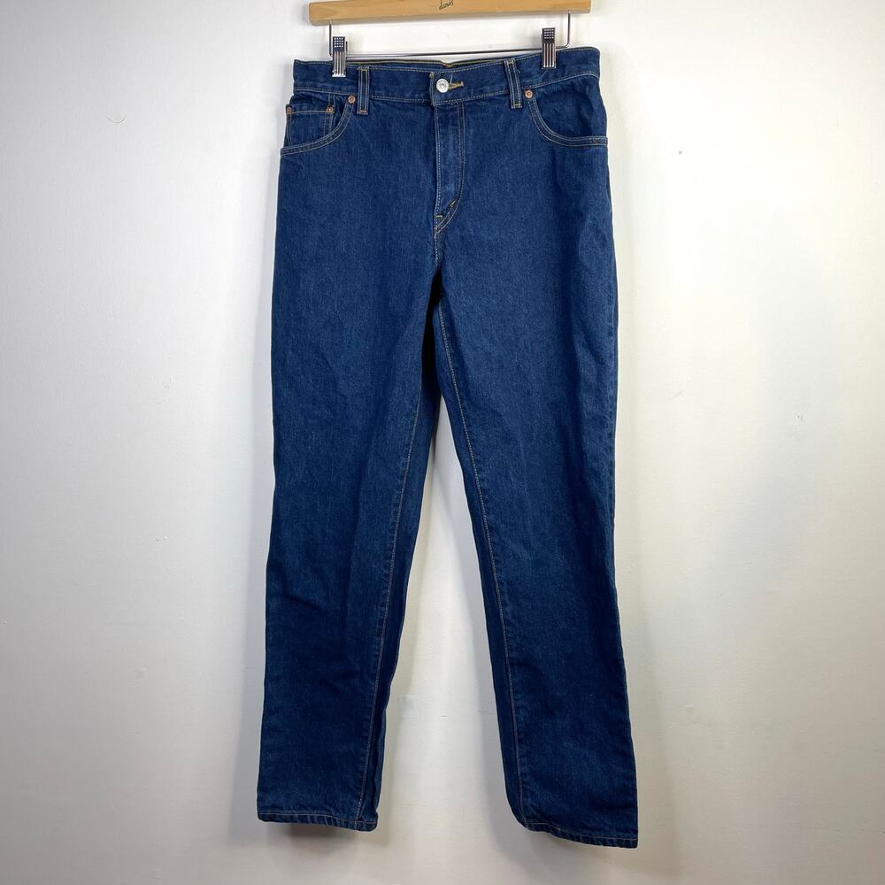 Vintage Y2K Levis 550 Classic Relaxed Fit Tapered Leg Dark Wash Jeans Womens 12